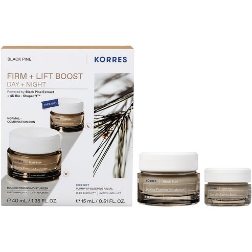 Korres Promo Black Pine Bounce, Firming & Moisturizer Day Cream 40ml & Подарък Plump Up, Sleeping Facial Cream 15ml