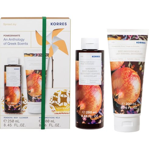 Korres Promo Pomegranate Grove Body Smoothing Milk 200ml & Renewing Body Cleanser Gel 250ml
