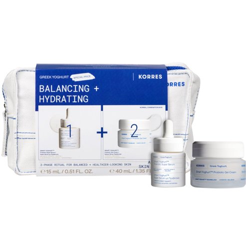 Korres Promo Greek Yoghurt Smart Probiotic Super Serum 15ml & Smart Probiotic Gel-Cream 40ml & Подарък торбичка 1 бр