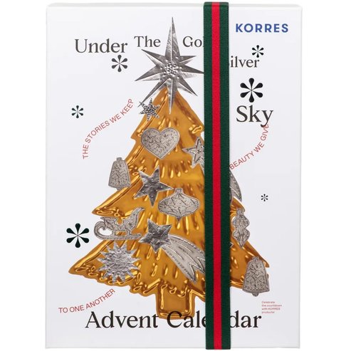 Korres Under the Gold & Silver Sky Advent Calendar 2026 Limited Edition Box Коледен адвент календар 2026 лимитирано колекционерско издание 24 броя