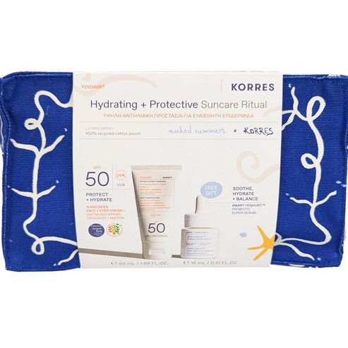 Korres Promo Yoghurt Sunscreen Face & Eyes Cream Spf50, 50ml & Подарък Smart Probiotic Super Serum 15ml & торбичка 1 бр