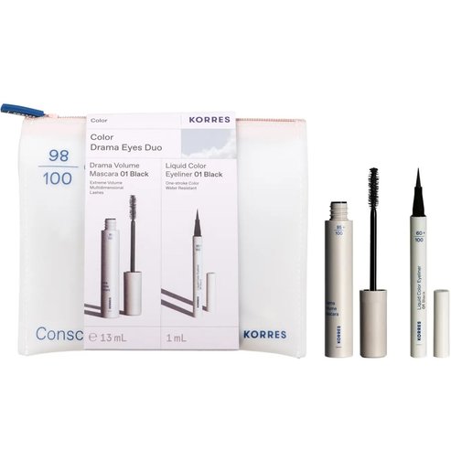 korres Promo Drama Volume Mascara 13ml - 01 Black & Liquid Color Eyeliner 1ml - 01 Black