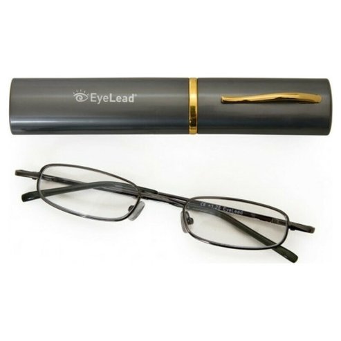 Eyelead Pocket Сиви джобни очила за четене, с метална рамка