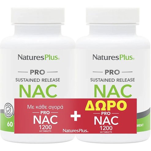 Natures Plus Promo Pro NAC 1200mg, 120tabs (2x60tabs)