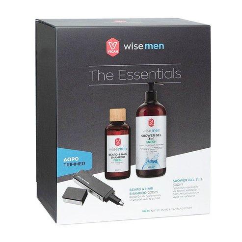 Vican Wise Men PROMO PACK The Essentials  Shower Gel 3in1 500ml & Beard&Hair Shampoo 200ml & Подарък Trimmer 1 парче