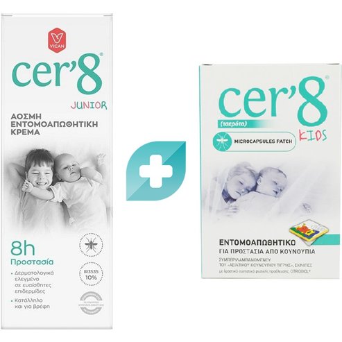 Cer\'8 Promo Junior Odorless Anti-Mosquito Cream 150ml & Подарък Microcapsules Patch 12 бр