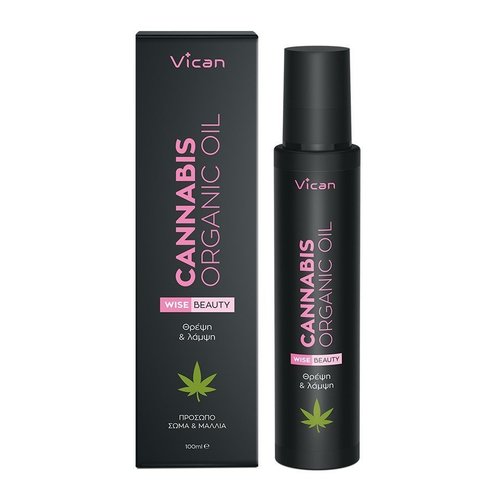 Vican Wise Beauty Cannabis Organic Oil For Hair, Body & Face Подхранващо олио за лице, тяло и коса 100ml