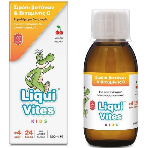 Vican Liqui Vites Kids Сироп от билки и витамин С с вкус на череша 120ml