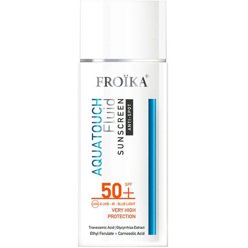 Froika Aquatouch Sunscreen Anti-Spot Spf50+ Fluid Ултратънък слънцезащитен крем за лице с много висока защита срещу пъпки за всички типове кожа 50ml