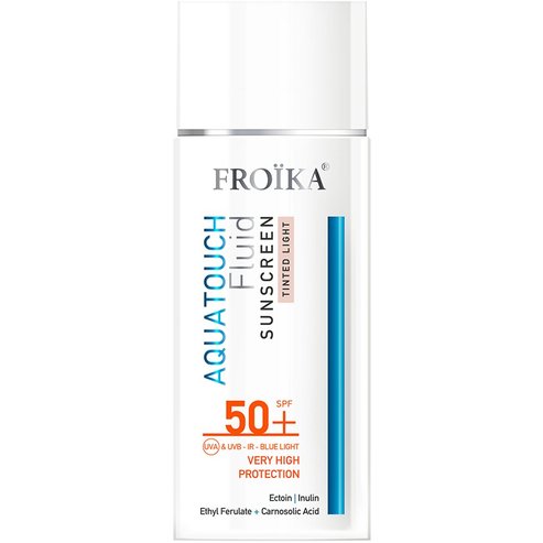 Froika Aquatouch Sunscreen Tinted Light Spf50+ Fluid Тониран слънцезащитен крем за лице с много висока защита и тънка текстура за всички типове кожа 50ml