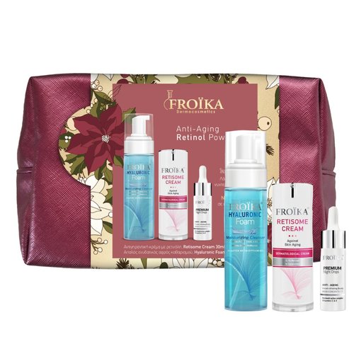 Froika Promo Anti-Aging Retinol Power Hyaluronic Foam 200ml & Retisome Cream 30ml & Подарък Premium Night Drops 10ml & Подарък торбичка 1 бр