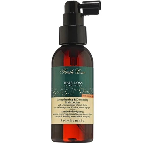 Fresh Line Hair Loss Polyhymnia Strengthening & Densifying Hair Lotion Лосион за укрепване Polyhymnia срещу косопад с растителен комплекс от екстракт от корен на скутелария, соеви и пшенични издънки и цистин 100ml