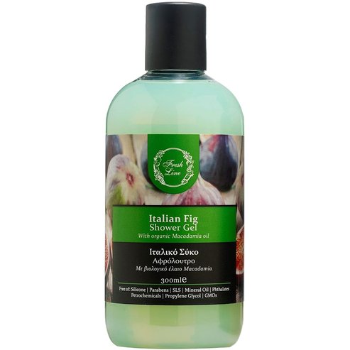Fresh Line Italian Fig Shower Gel Изискан & Средиземноморски Душ Гел с Натурална Формула с Италианска Смокиня & Био Масло от Макадамия 300ml