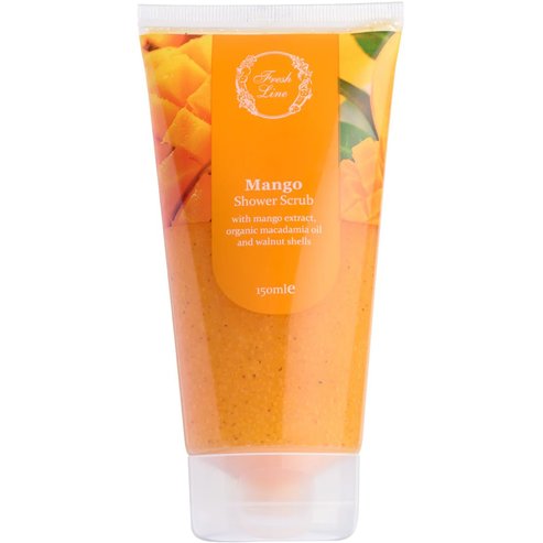 Fresh Line Mango Shower Scrub Екзотичен и плодов ексфолиант за тяло под душа с натурален състав с манго 150ml