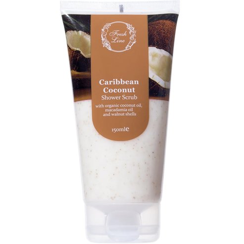 Fresh Line Caribbean Coconut Shower Scrub Екзотичен и релаксиращ ексфолиант за тяло под душа с натурален състав с кокос 150ml
