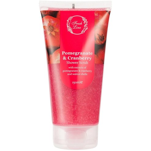Fresh Line Pomegranate & Cranberry Shower Scrub Плодов и ревитализиращ ексфолиант за тяло под душа с натурален състав с нар и червена боровинка 150ml