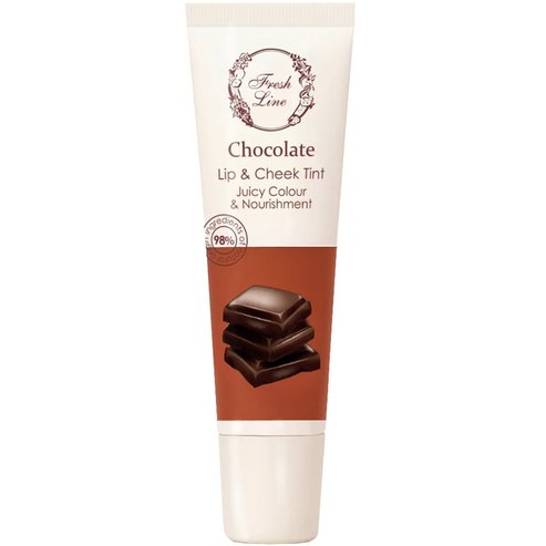 Fresh Line Juicy Colour & Nourishment Chocolate Tint Lip & Cheek Balm Балсам за устни и бузи с шоколад, масло от бадеми, масло от слънчоглед и растителен восък Карнауба 10ml