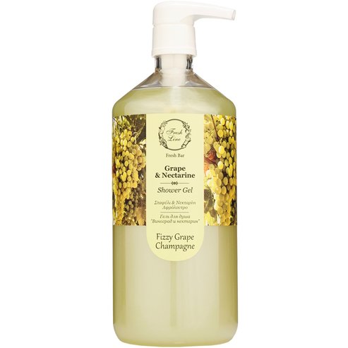 Fresh Line Fresh Bar Grape & Nectarine Shower Gel Fizzy Grape Champagne Освежаващ и приятен душ гел за тяло с натурален състав с грозде и нектарина 1Lt