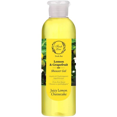 Fresh Line Fresh Bar Lemon & Grapefruit Shower Gel Juicy Lemon Cheesecake Свеж & ревитализиращ душ гел за тяло с натурална формула с лимон & грейпфрут 200ml