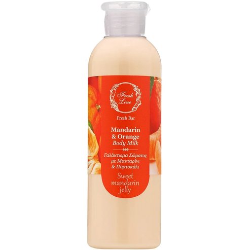 Fresh Line Fresh Bar Mandarin & Orange Body Milk Нанесете грима с пръсти, четка или гъба и гледайте как става невидим върху кожата ви 200ml - Sweet Mandarin Jelly