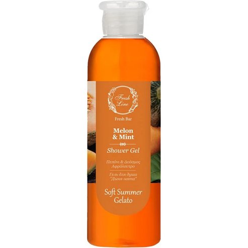 Fresh Line Fresh Bar Melon & Mint Fruity Summer Gelato Shower Gel освежаващ & ревитализиращ душ гел за тяло с натурален състав с пъпеш & мента 200ml