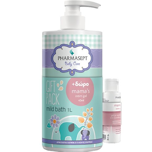 Pharmasept Promo Baby Care Mild Bath 3m+ 1L & Подарък Mama\'s Intim Gel 40ml