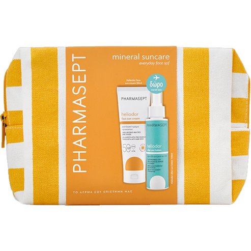Pharmasept Promo Heliodor Face Sun Cream Spf50, 50ml & Подарък Travel Size Moisturizing & Soothing After Sun Lotion with Cucumber & Hyaluronic Acid 100ml & торбичка 1 бр