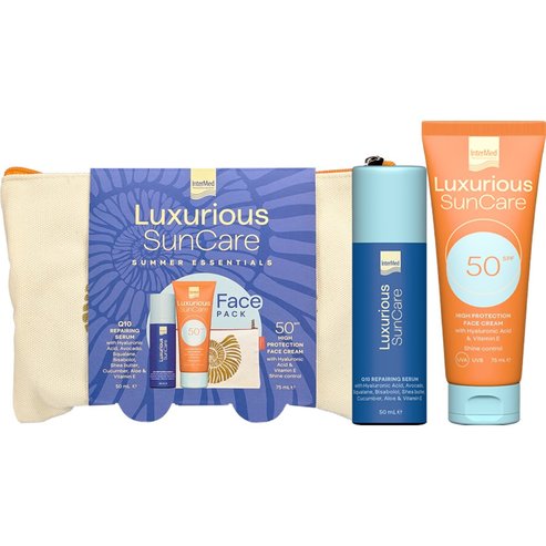 Luxurious SunCare Promo Q10 Repairing Serum 50ml & High Protection Face Cream Spf50, 75ml & Подарък торбичка 1 бр
