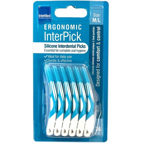 Intermed Ergonomic Inter Pick Silicone Interdental Picks 36 бр M/L