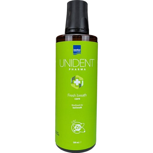 Intermed Unident Pharma Fresh Breath Care Mouthwash Специално създадена ежедневна вода за уста срещу лош дъх 500ml