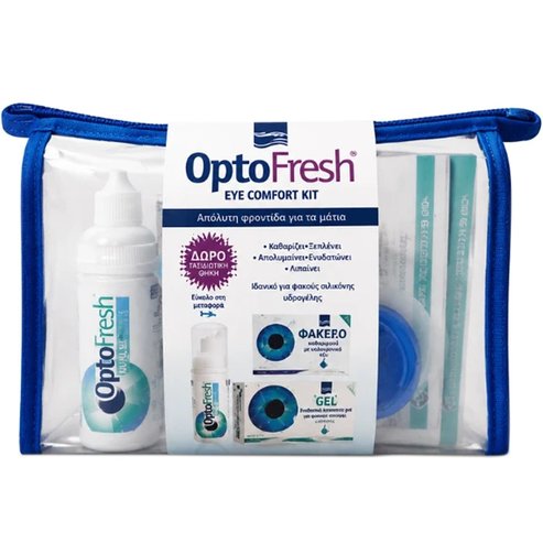 Intermed Optofresh Promo Drops 10x0,5ml & Ophthalmic Towels 20 Броя & Подарък Eyelid Cleanser Foam 20ml & Несесер 1 Брой