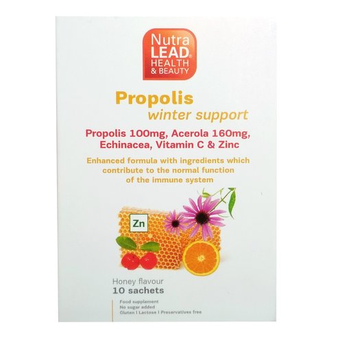 Nutralead Propolis & Olive Winter Support Обогатена формула за подсилване на имунитета, 10 сашета 