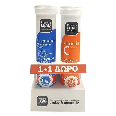 Pharmalead Магнезий с Витамин B6 & Калий 20Avn.Таблетки + Витамин C 550mg 20Ann. Таблетки