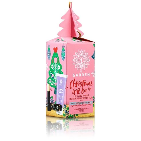 Garden Christmas Gift Box No1 PROMO PACK Lip Care Dreamy Biscuit Kids 5.2gr & Rich Texture Hand Cream 30ml