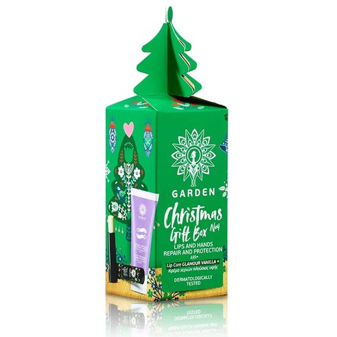 Garden Christmas Gift Box No4 Пакетни оферти Lip Balm Glamour Vanilla Spf15, 5.2gr & Rich Texture Hand Cream 30ml
