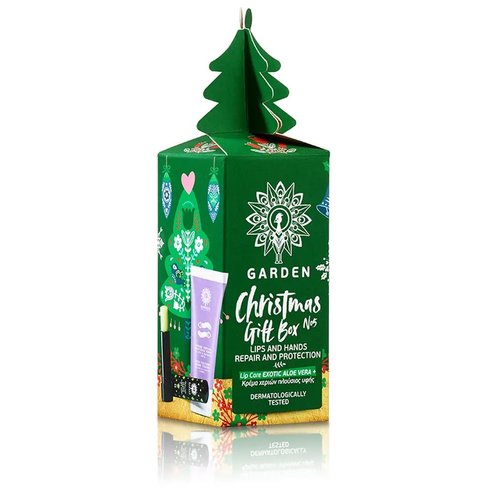 Garden Christmas Gift Box No5 PROMO PACK Lip Balm Exotic Aloe Vera Spf15, 5.2gr & Rich Texture Hand Cream 30ml
