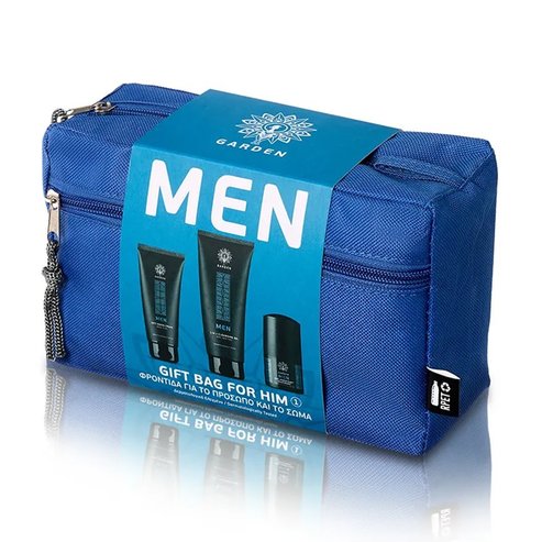 Garden Men Gift Bag For Him 1 Anti-Aging Cream Face & Eyes 75ml, 3 in 1 Cleansing Gel 200ml & Anti-Perspirant Deodorant 50ml