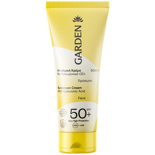 Garden Sunscreen Cream with Hyaluronic Acid Spf50+, 50ml