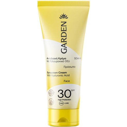Garden Sunscreen Cream with Hyaluronic Acid Spf30, 50ml