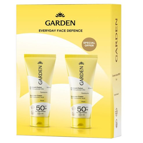 Garden Promo Sunscreen Cream with Hyaluronic Acid Spf50+, 100ml (2x50ml)