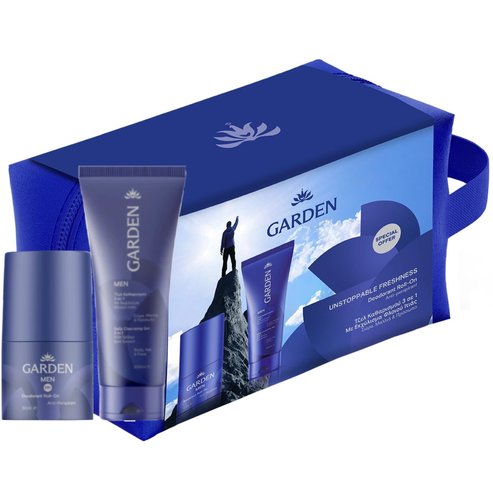 Garden Promo Men 24h Anti Perspirant Deodorant Roll On 50ml & Daily Cleansing 3in1 Body, Hair & Face Gel 200ml