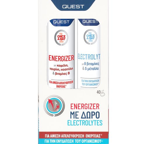Quest Promo Once A Day Energizer 20 Effer.tabs & Подарък Electrolytes 20 Effer.tabs