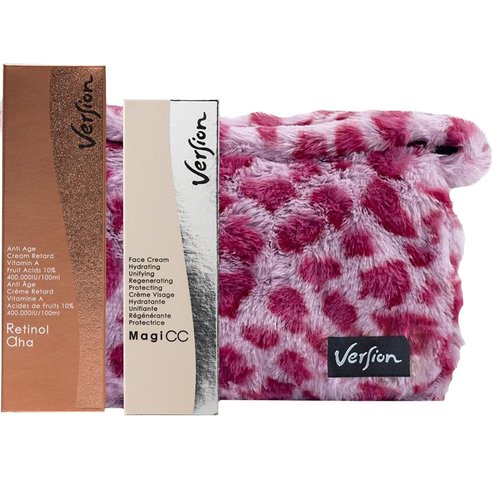 Version Promo Retinal Aha Vitamin A Anti Age Cream 50ml & MagiCC Hydrating Face Cream 50ml & Подаръчна чанта с пухкав животински принт, 1 брой