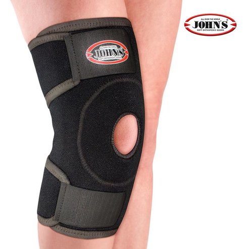 John\'s Neoprene Knee Support Wrap Around S-M Black Κωδ 120147, 1 Τεμάχιο