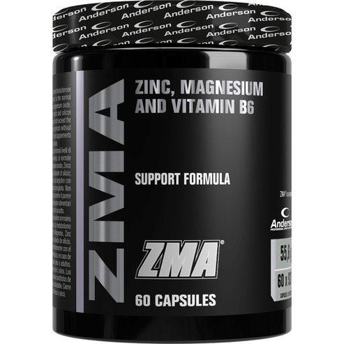 Anderson ZMA Хранителна добавка с Цинк, Магнезий & Витамин B6 за Хормонален баланс & Мускулно възстановяване 60caps