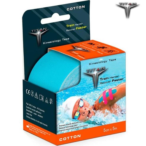 Johns Titan Cotton Kinesiology Tape 5cmx5m Код 26172 1 брой - Син