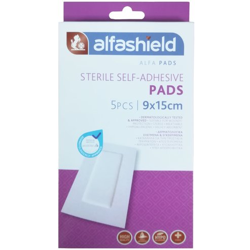 AlfaShield Sterile Self-Adhesive Pads 5 бр - 9x15cm