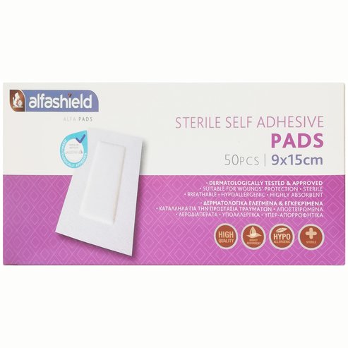 AlfaShield Sterile Self-Adhesive Pads 50 бр - 9x15cm