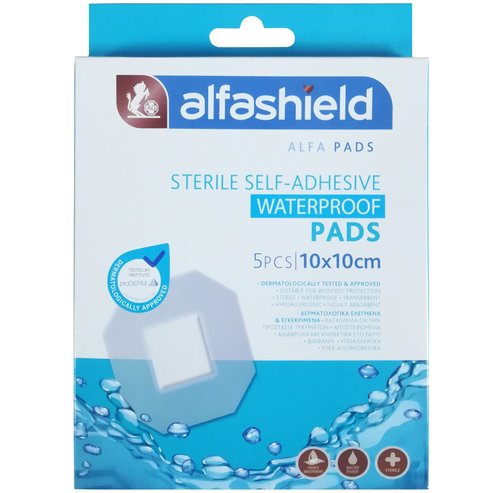 AlfaShield Sterile Self-Adhesive Waterproof Pads 5 бр - 10x10cm