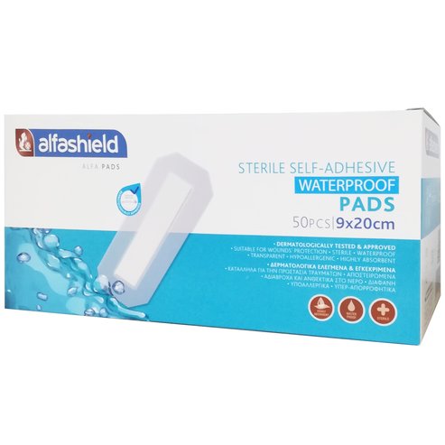 AlfaShield Sterile Self-Adhesive Waterproof Pads 50 бр - 9x20cm